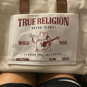 True Religion Graphic Canvas Tote